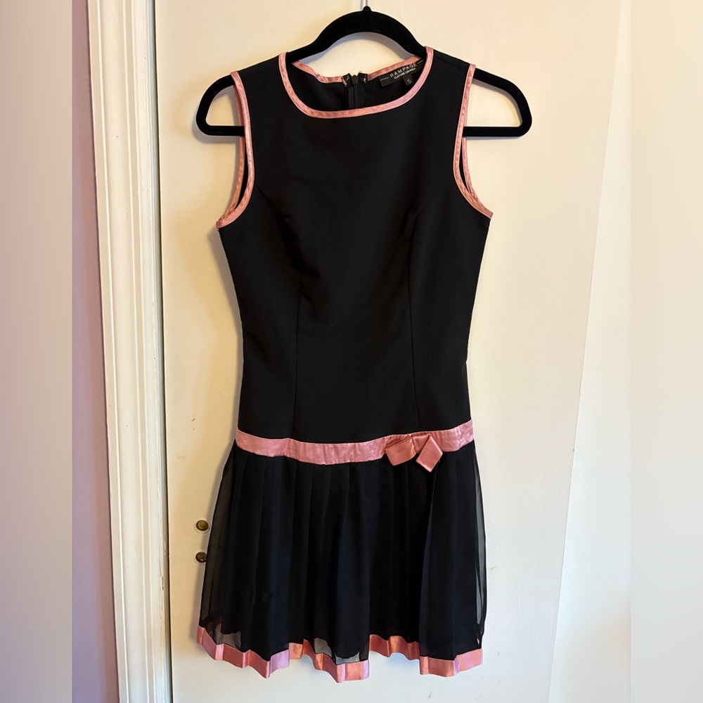 Rampage Black Dress with Pink Trim